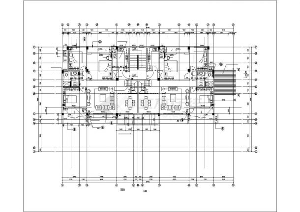 1250平米五层砖混住宅楼全套平面设计CAD图纸（1层2户）-图二