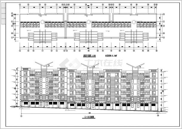 4200平米左右6层框混结构商住楼建筑设计CAD图纸（底层商用）-图二