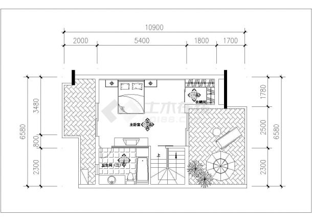 贵阳市某别墅区135平米3层单体别墅平立面设计CAD图纸-图二