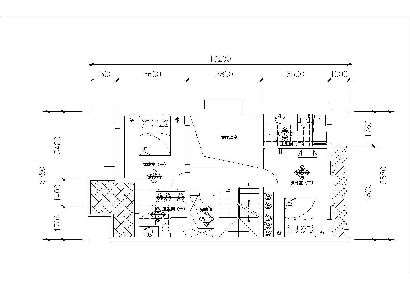 贵阳市某别墅区135平米3层单体别墅平立面设计CAD图纸