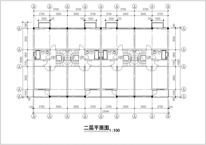 3层混合结构组合式别墅楼平立剖面设计CAD图纸（含车库/每户330平米）_图1