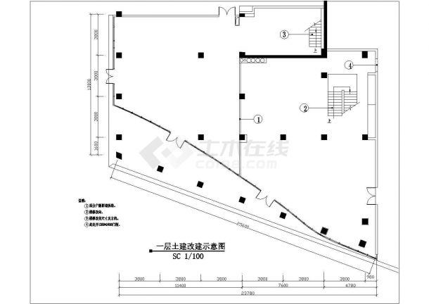 某二层中式餐厅室内装修设计cad全套平面施工图（标注详细，20张图）-图一