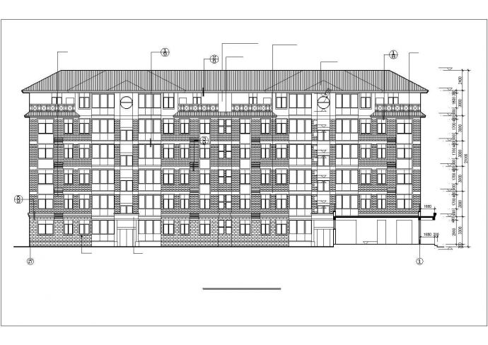 苏州某小区占地540平米6层砖混结构住宅楼全套建筑设计CAD图纸_图1