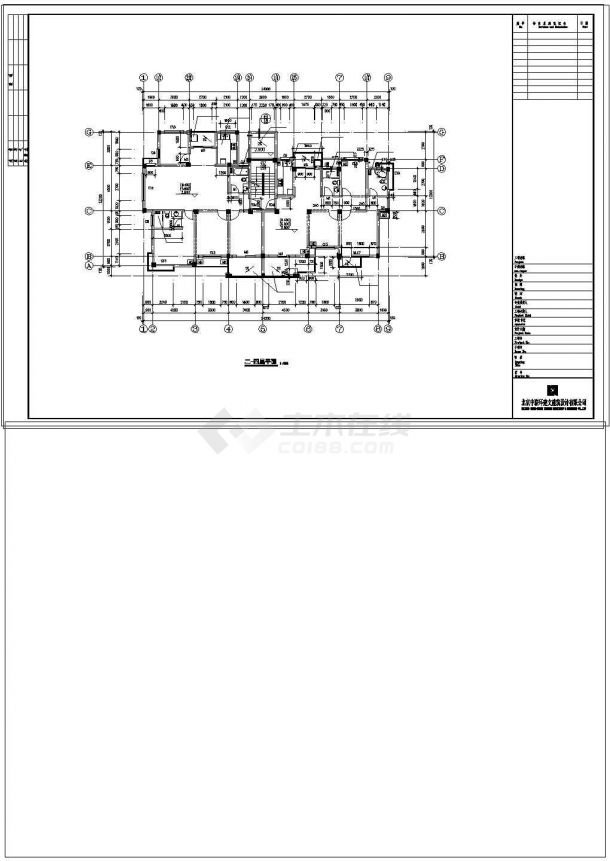 土木工程毕业设计_[学士]某小区多层住宅楼框架结构毕业设计含计算书、建筑结构cad设计图-图二
