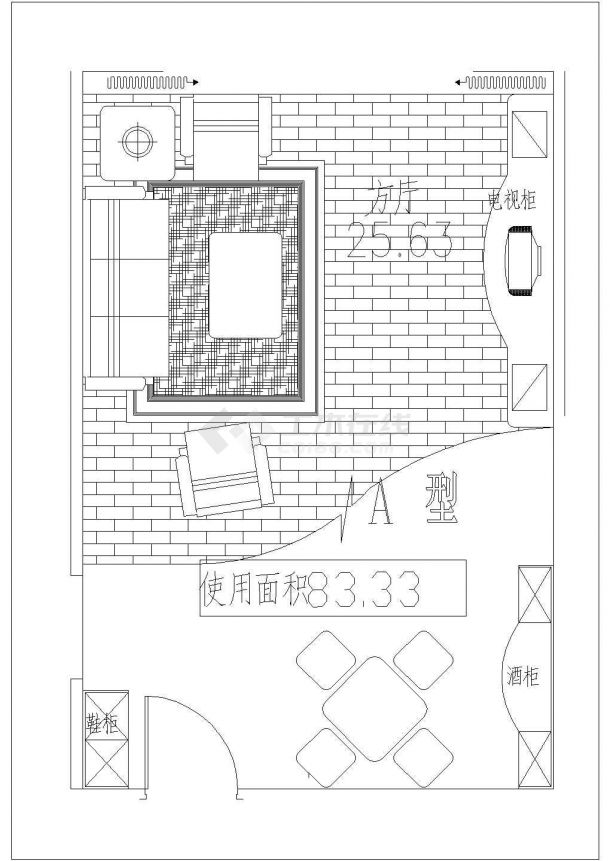 典型室内家庭装修设计cad厨房平面施工图（含儿童房、客厅、书房及卧室设计）-图二