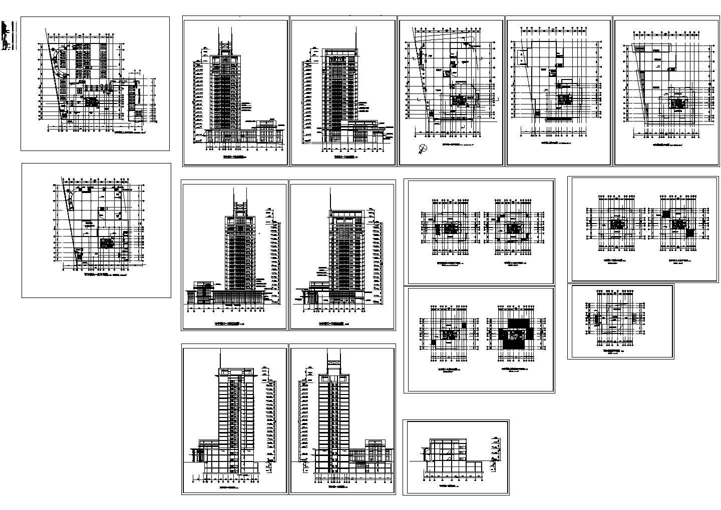 十九层21288.4平米钢结构写字楼建筑设计施工图