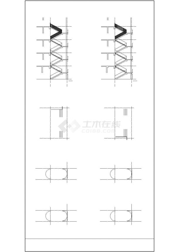 [四川]5层钢混框架结构大学图书馆建筑结构cad设计施工图-图二