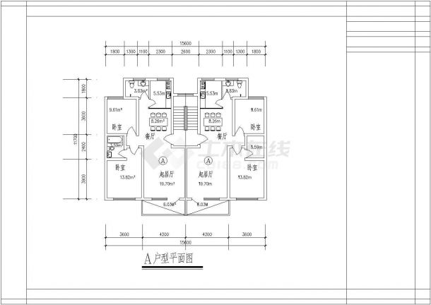 典型90至100平米的户型住宅设计cad建筑平面方案图（含5种设计）-图二