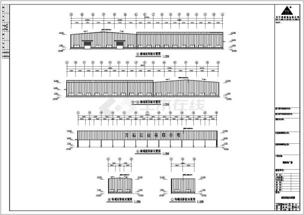 某石材公司单层单山单跨门式钢架厂房设计cad详细结构施工图（含设计说明，含建筑设计）-图二