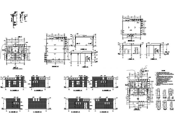 某单层砖混结构公厕（包括公厕一，建筑面积46㎡；公厕二，建筑面积71㎡）设计cad全套建筑施工图（含设计说明）_图1