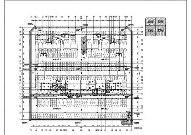 北京某大型百货商场首层+地下车库全套平剖面CAD设计图纸-图二