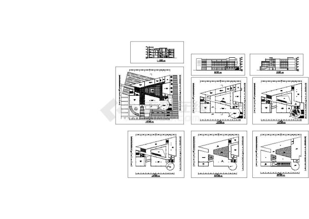 4层大学展览馆建筑设计图-图一