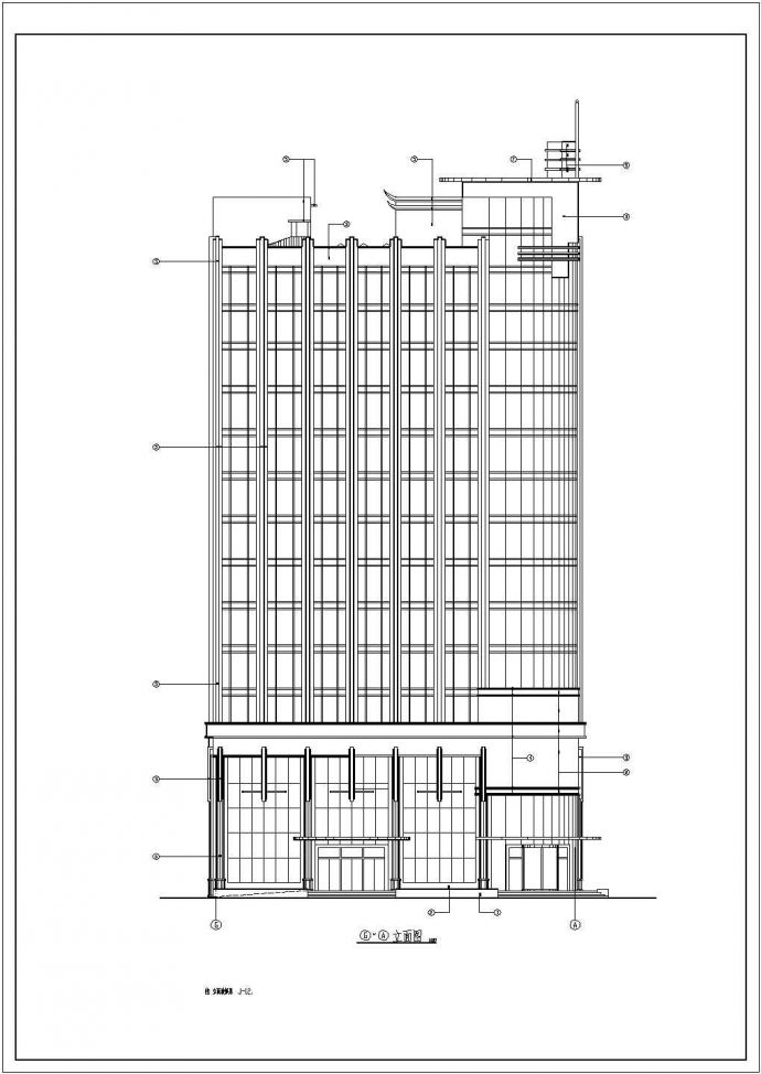 某高层剪力墙结构住宅楼设计cad建筑立剖面方案图_图1