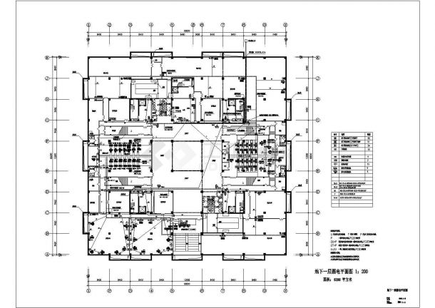 某七层大学图书馆电气施工cad图(含弱电图，共十一张)-图二