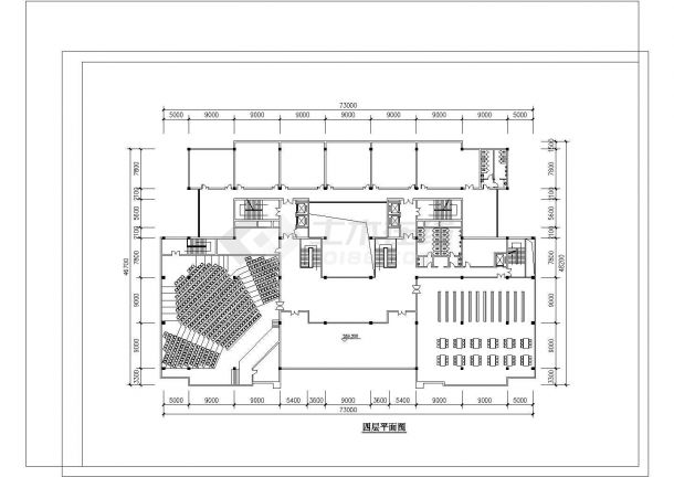 某高校图书馆建筑设计方案图纸(CAD，17张图纸)-图二