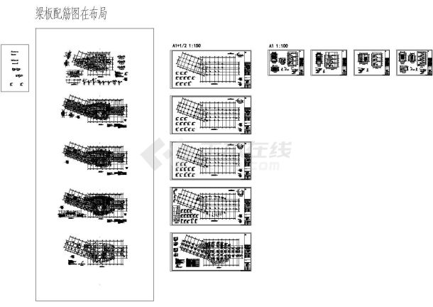 4层钢混框架结构办公楼结构全套施工图CAD-图一