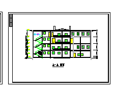 某市区2600平米4层城市图书馆建筑设计CAD施工图-图二
