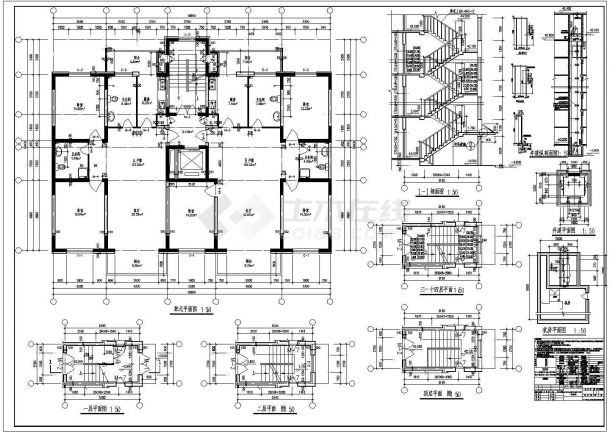 短肢剪力墙小高层CAD建筑设计施工图-图二