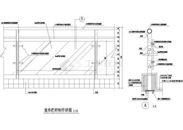 商场室外栏杆建筑设计样图纸-图一