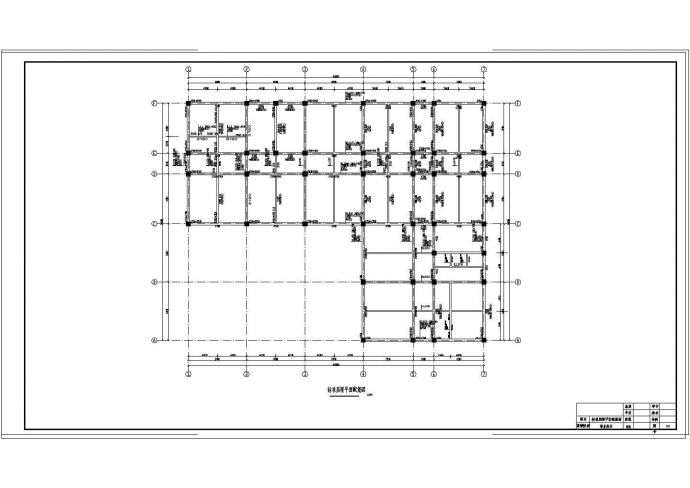 某七层倒L型框架建筑图结构cad图计算书7000平米左右_图1