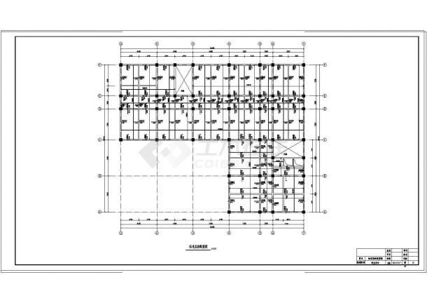 某七层倒L型框架建筑图结构cad图计算书7000平米左右-图二