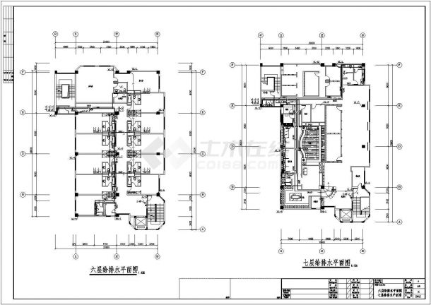 某地区四星级大酒店给排水消防设计施工详细方案CAD图纸-图一