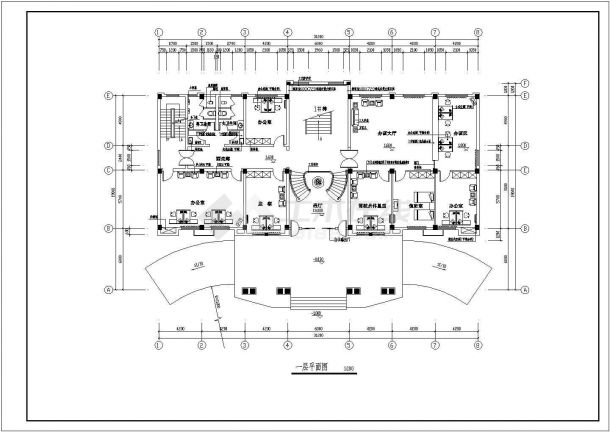 办公楼设计_多层欧式办公楼全套装修设计施工图-图二