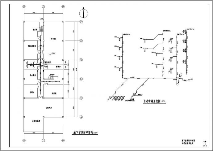 某地区洗浴中心消防给排水设计施工详细方案CAD图纸_图1
