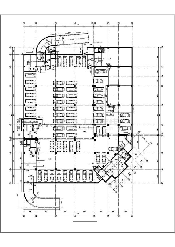 1.4万平米15层框架结构商住楼建筑设计CAD图纸（1-3层商用/含地下室）-图一
