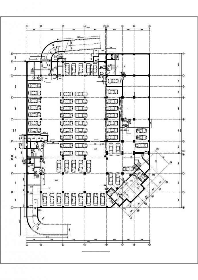 1.4万平米15层框架结构商住楼建筑设计CAD图纸（1-3层商用/含地下室）_图1