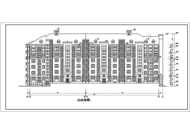 3900平米6+1层混合结构住宅楼建筑设计CAD图纸（含半地下室和阁楼）-图二