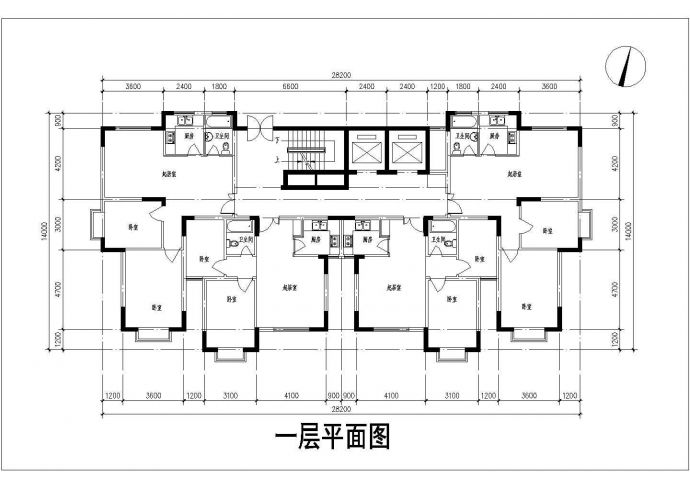 某小高层框架结构住宅建筑设计cad方案图纸_图1