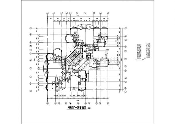 1.3万平米15+1层框架结构商住楼平立剖面设计CAD图纸（1-2层商用）-图一