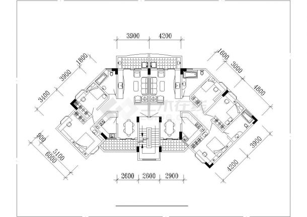 南昌市某新建小区75-130平米的平面户型设计CAD图纸（共10张）-图一