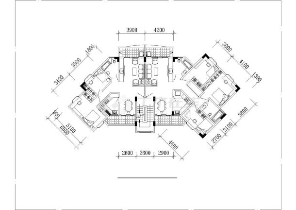 南昌市某新建小区75-130平米的平面户型设计CAD图纸（共10张）-图二