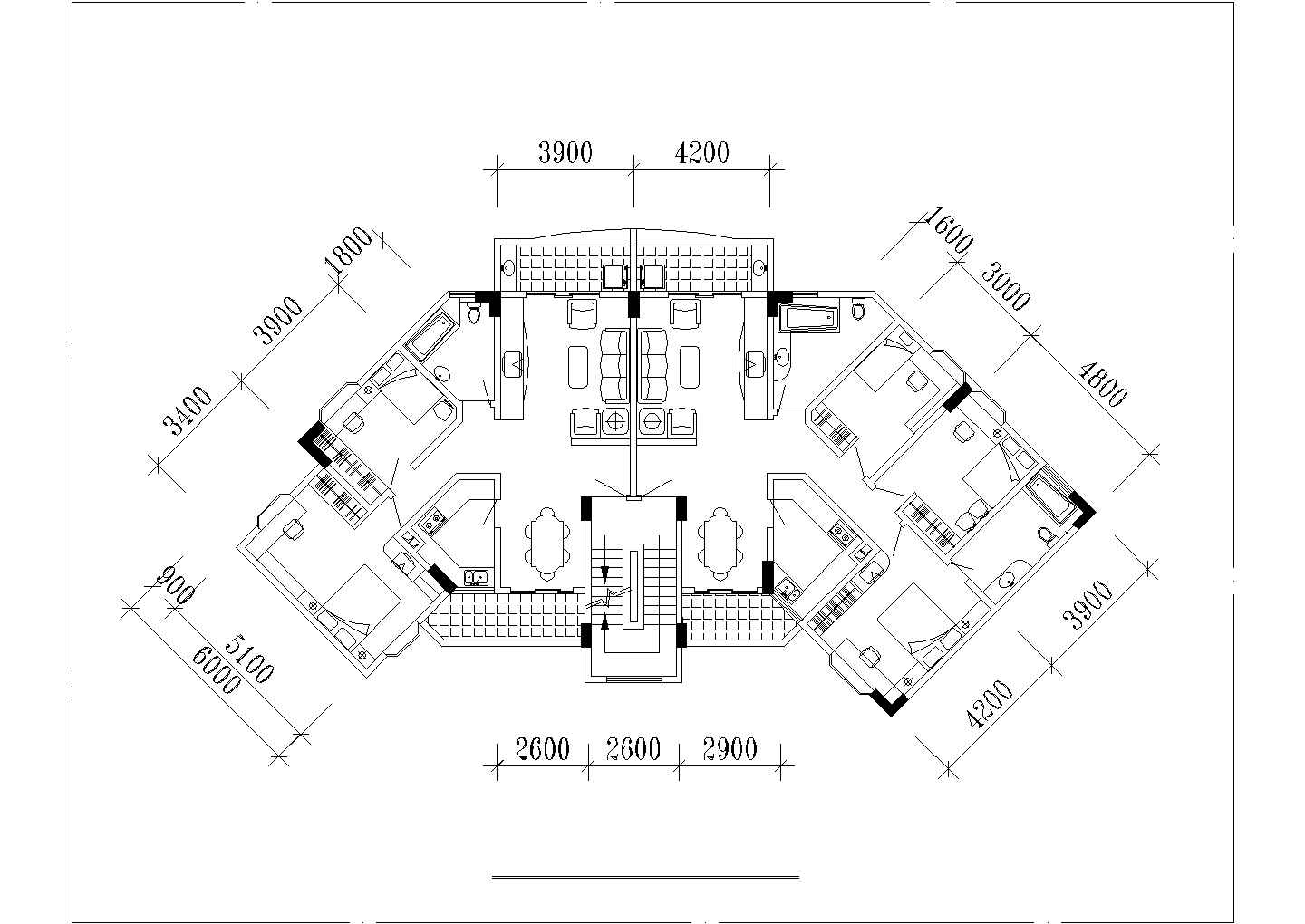 南昌市某新建小区75-130平米的平面户型设计CAD图纸（共10张）