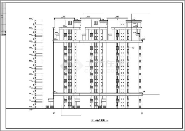9200平米12层框架结构住宅楼其他建筑设计CAD图纸（含机房层）-图一
