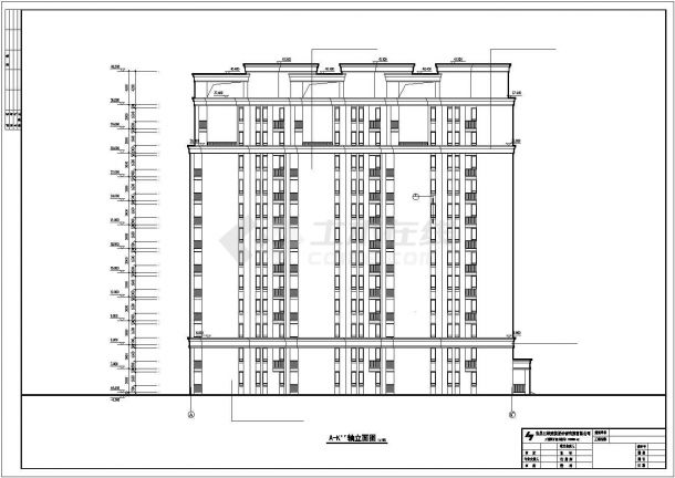 9200平米12层框架结构住宅楼其他建筑设计CAD图纸（含机房层）-图二