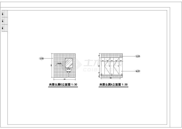 【杭州】某大型幼儿园潜艇装修施工cad图(含首层大厅B立面图)-图一