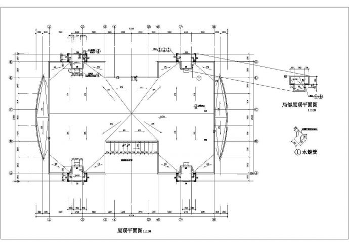 济南市某小区2800平米3层框架结构活动中心平面设计CAD图纸_图1