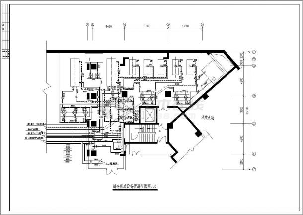 美华制冷机房设计cad详细施工图纸（ 含设计说明）-图二