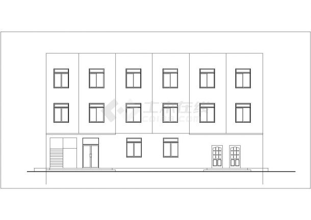 东莞市某工厂8220平米3层框混结构宿舍楼平立剖面设计CAD图纸-图一