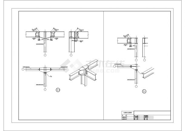 典型钢结构三维节点cad设计图纸大全（甲级院设计，种类齐全）-图一