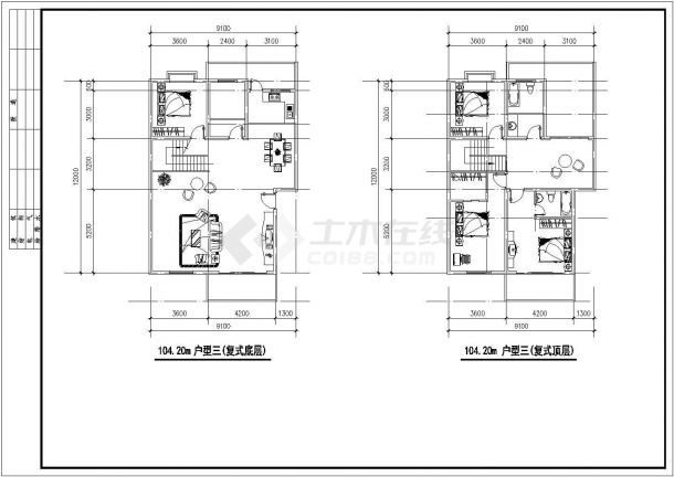 武汉珠江国际小区经典大面积户型设计CAD图纸（14张）-图二