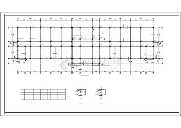 某地学校教学楼框架结构施工cad图（共9张）-图一