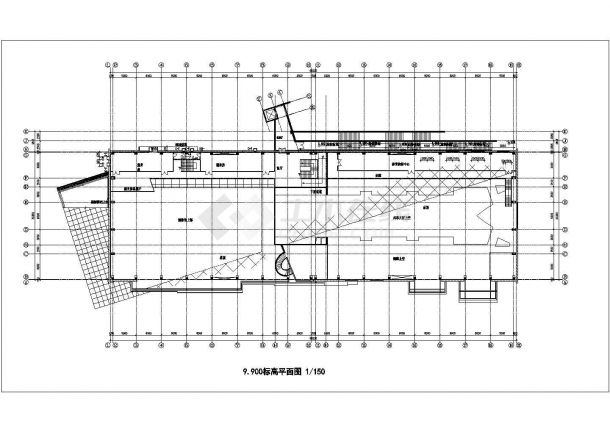 北京市某3400平米全钢结构休闲运动中心平立剖面设计CAD图纸-图一