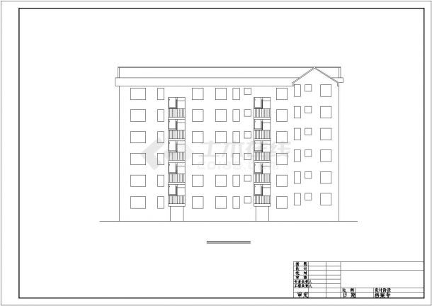 青岛市某高校家属院2500平米6层砖混住宅楼平立剖面设计CAD图纸-图二