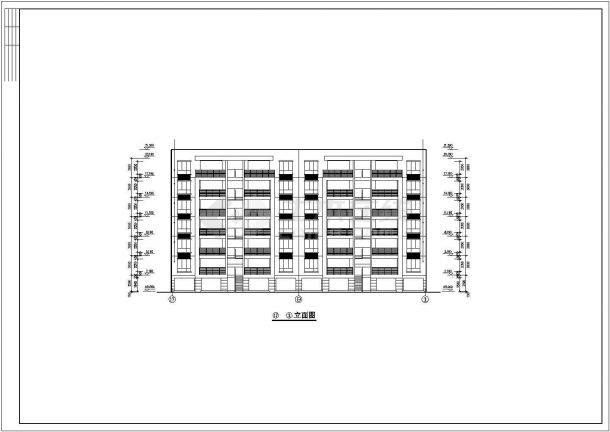 3000平米7层框架结构住宅楼平立剖面设计CAD图纸（底层车库/1层4户）-图二