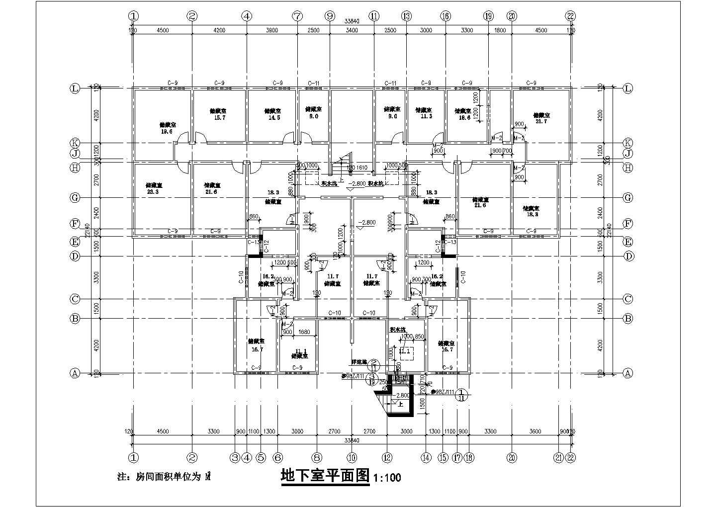 2900平米6层框混结构住宅楼平面设计CAD图纸（含地下室）