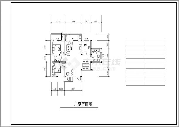 宜春市某现代化小区100平米左右的平面户型设计CAD图纸（9张）-图二